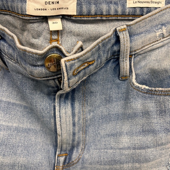 FRAME Jeans Le Nouveau Straight Raw Edge Distressed Cropped Size 30 - Picture 4 of 11